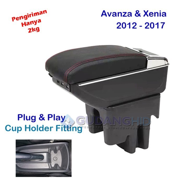 Armrest Mobil Toyota Avanza Daihatsu Xenia 7 USB Port Charger + LED