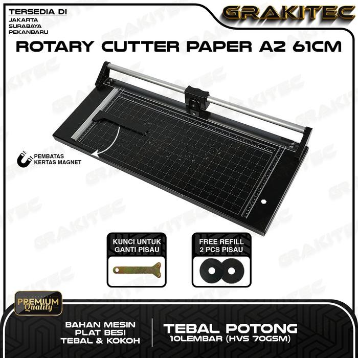 

Grakitec Rotary Paper Cutter Trimmer A2 61 cm - Alat Potong / Pemotong kertas Hvs, Kertas foto Photo
