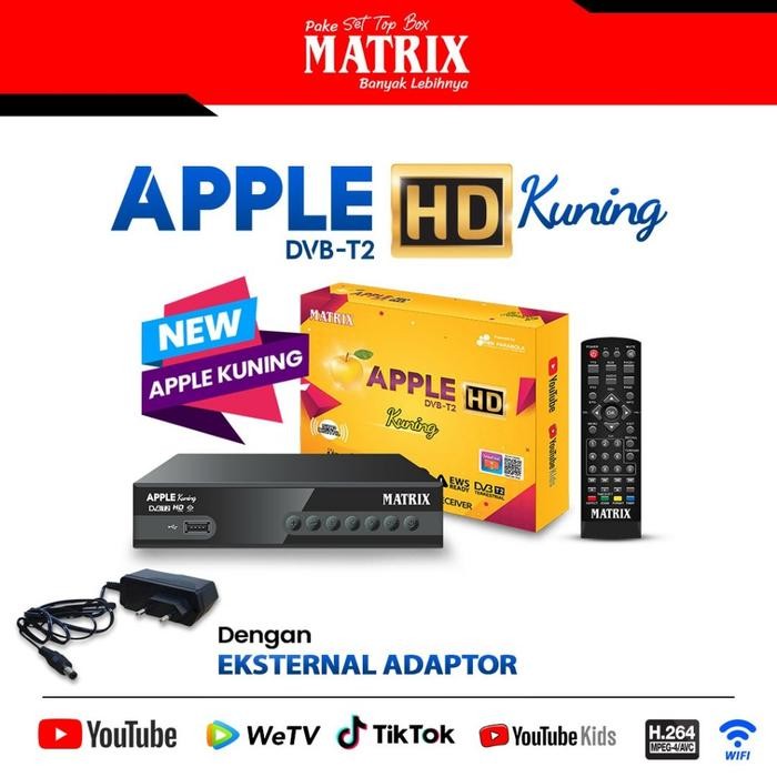 stb dvbt2 matrix apple kuning new + kabel hdmi