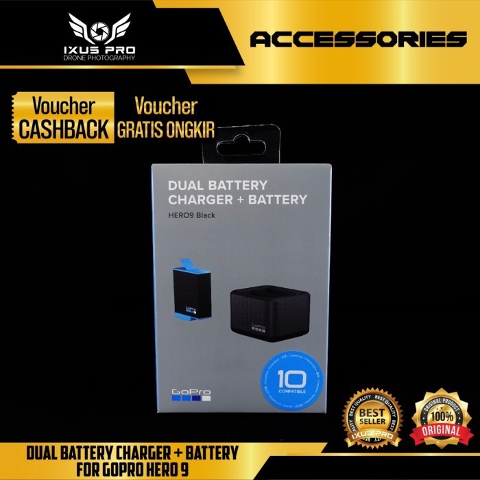 [Expert] GOPRO DUAL BATTERY CHARGER + BATTERY HERO 9 Black / HERO9