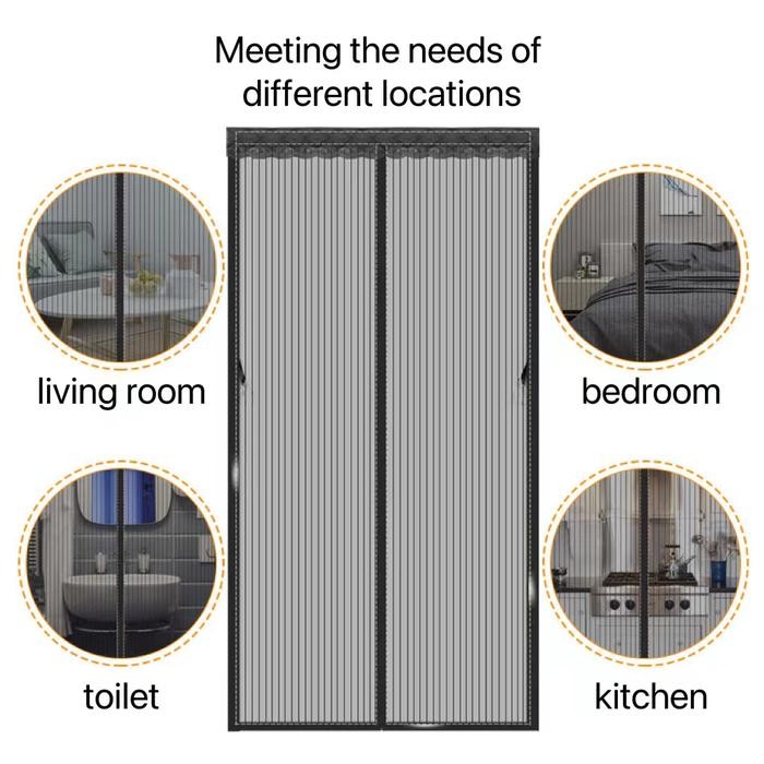 YHOME Tirai Pintu kamar / Tirai Magnet Anti Nyamuk Kawat Nyamuk / Tirai Magnet Elegan bahan plastik