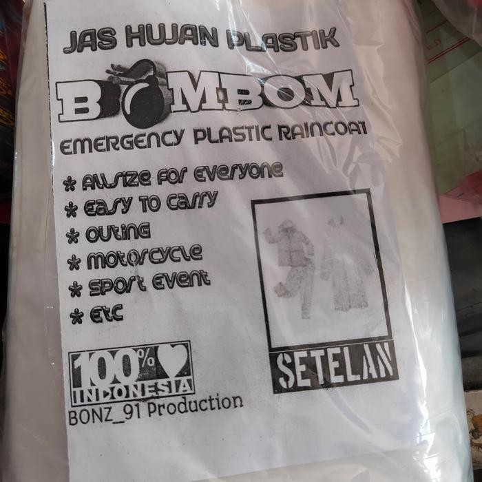 Terbaru Jas Hujan Plastik Tebal Stelan Transparan Motor Sepeda Cap Rotan Ready