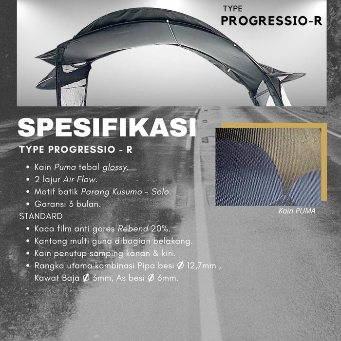 Terbaru Allbeknow Progressio Black Payung Motor/ Kanopi/ Cover Ready