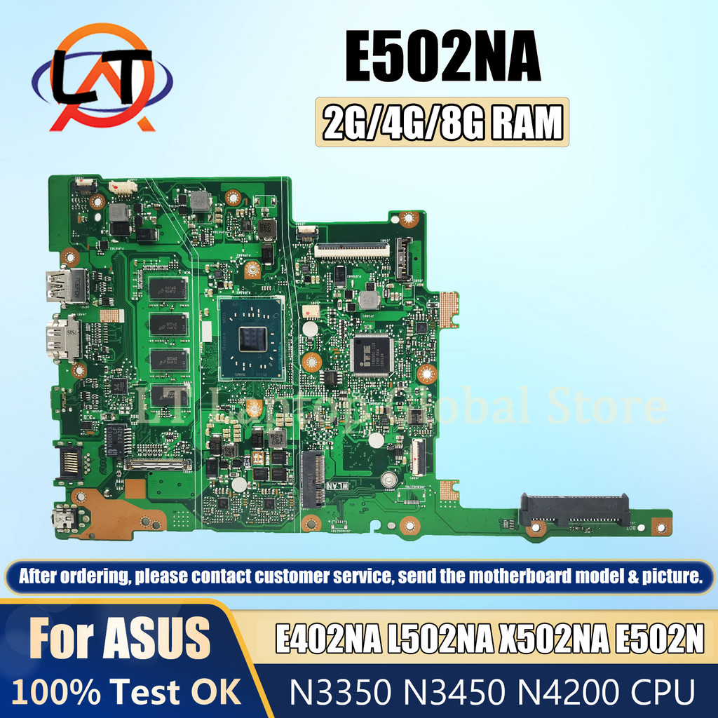 E502NA Mainboard For ASUS E402NA  E502N L502NA X502NA Laptop Motherboard N3350 N3450 N4200 2G/4G/8G-
