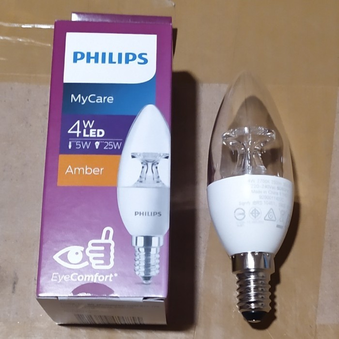 Lampu led candle Philips 4 watt ( E14/kuning )