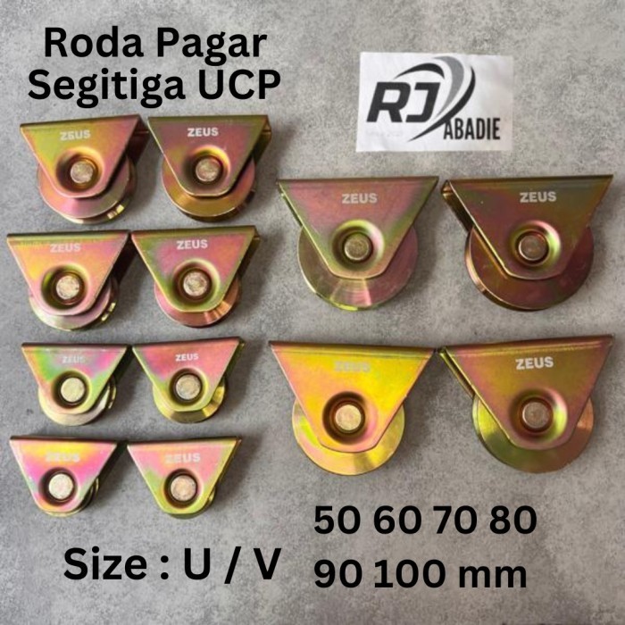 Roda Rel Pagar Bubut Besi AS Bearing Galvanized Sliding Gate Wheel V/U