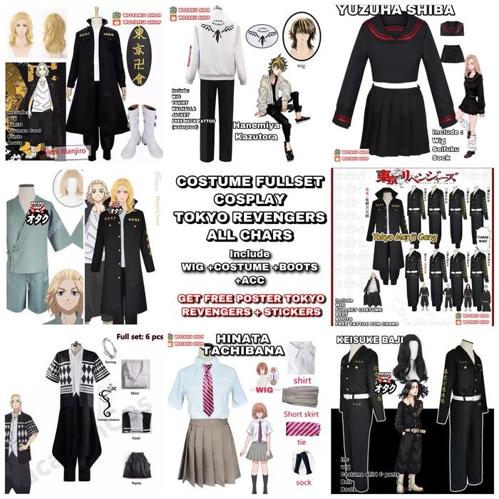 PREMIUM Fullset cosplay+wig+acc tokyo revengers tenjiku bonten brahman mikey
