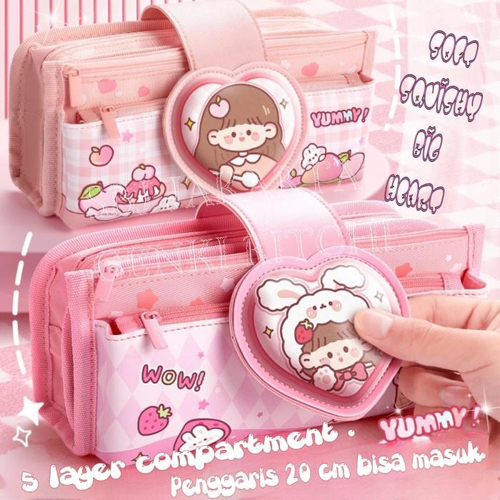 

Kotak pensil tempat pensil KBX Candy heart Kapasitas besar Kualitas premium