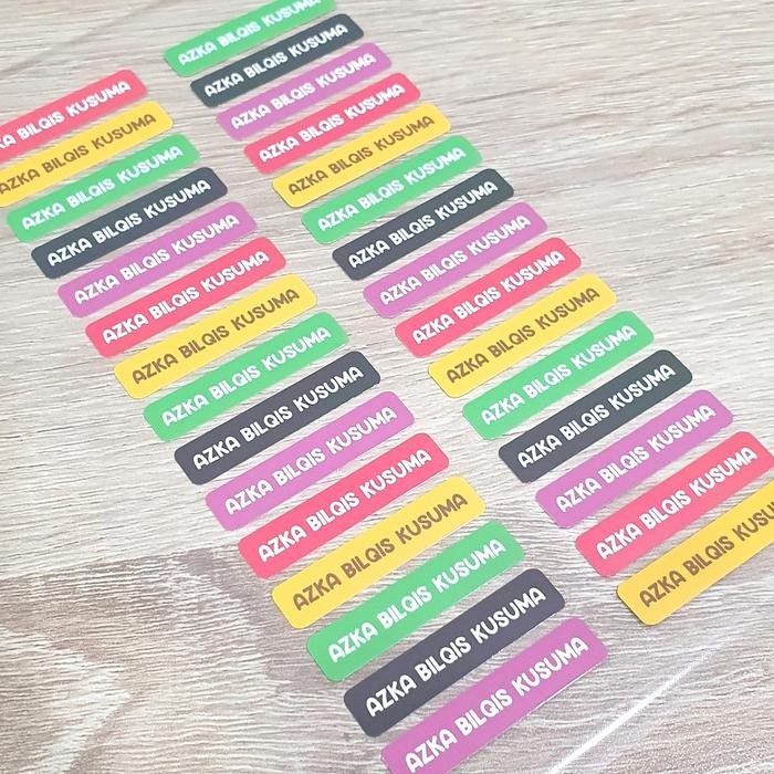 

Label icker nama anak cuom waterproof
