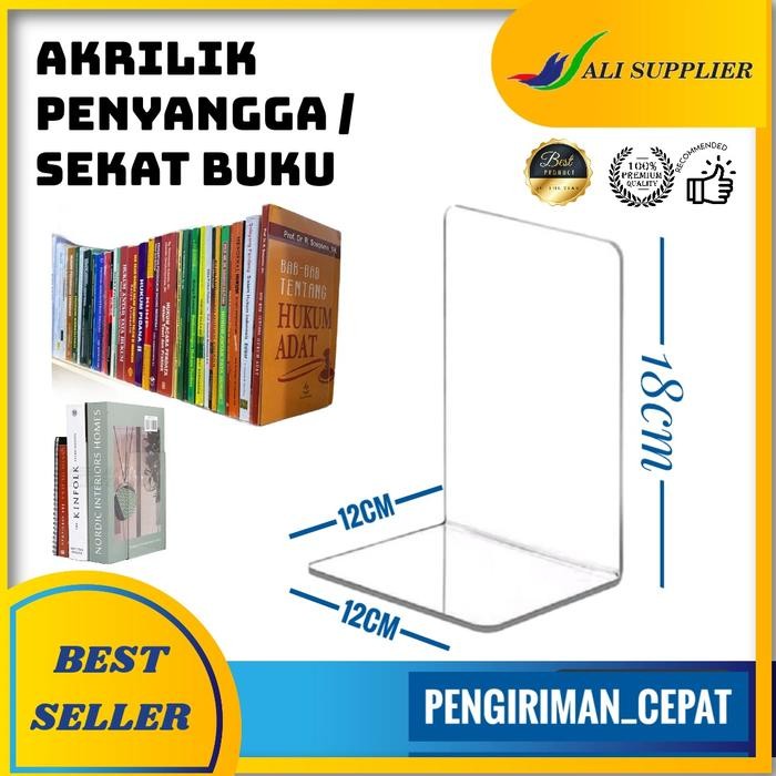 

PEMS BUKU / PENAHAN BUKU / PENYANGGA BUKU / AKRILIK SEKAT BUKU / PENYEKAT BUKU DILEMARI / BOOK AND