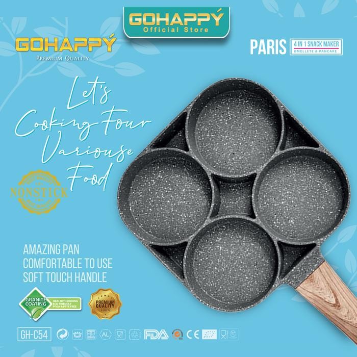 

Omelette Pan Paris Gohappy Gh-C54 Panci Cetakan Kue Telur 4 In 1 Gratis Ongkir