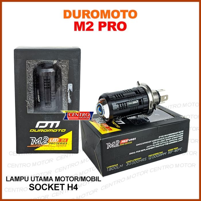 Duromoto M2Pro.Lampu Led Laser H4 Untuk Motor&Mobil.Super Terang.Lampu Variasi.Led Motor Motorcycle
