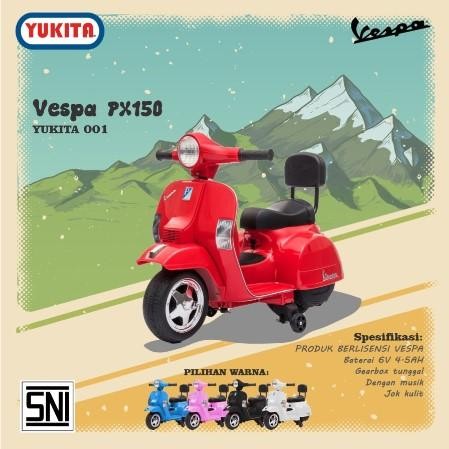 Yukita 001 Px150 Vespa Motor Aki Mainan Anak
