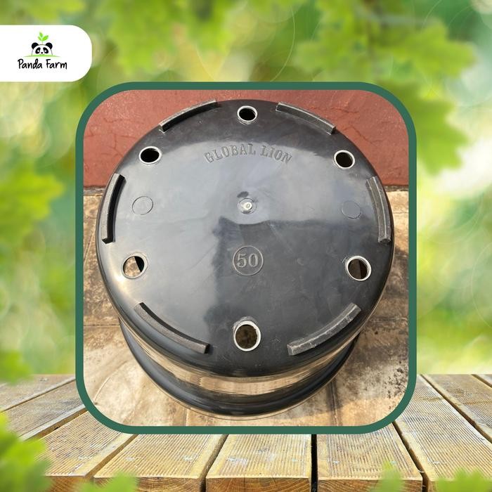 Pot Plastik Polos Global Lion Hitam No 50