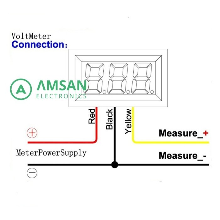 Volt Meter DC 300V 300VDC High Voltage Voltmeter Digital 0.56 Inch