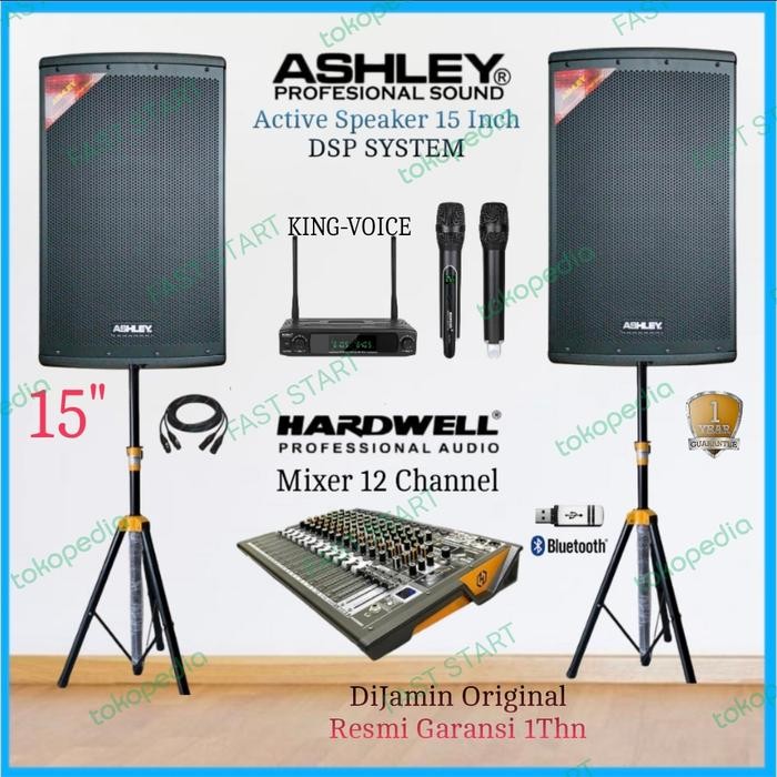 Paket Sound System Aktif Speaker Ashley 15 In Live Musik Dan Outdoor