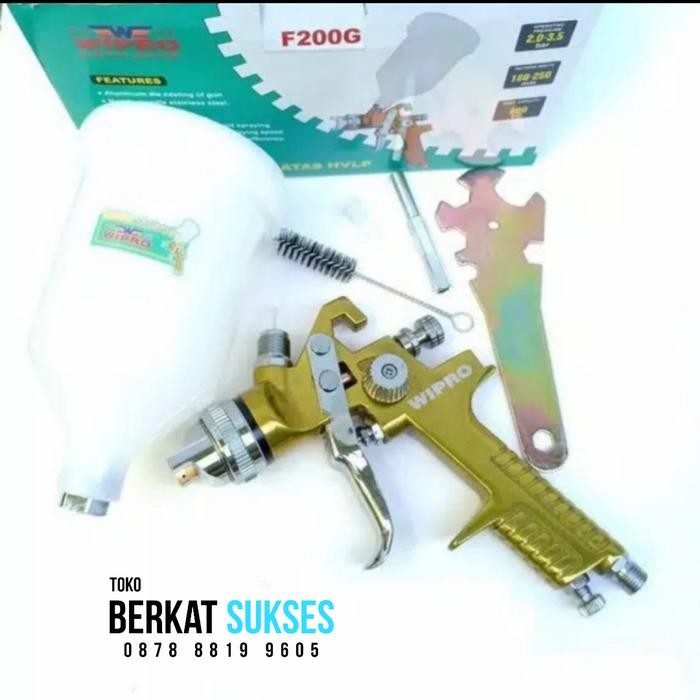 SPRAY GUN 1.4MM HVLP TABUNG ATAS 600CC - WIPRO F200G