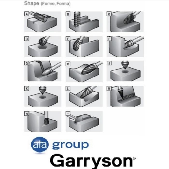 Garryson GT3600D Mata Rotary/Tuner Tungsten Burr 6mm x 10mm Original