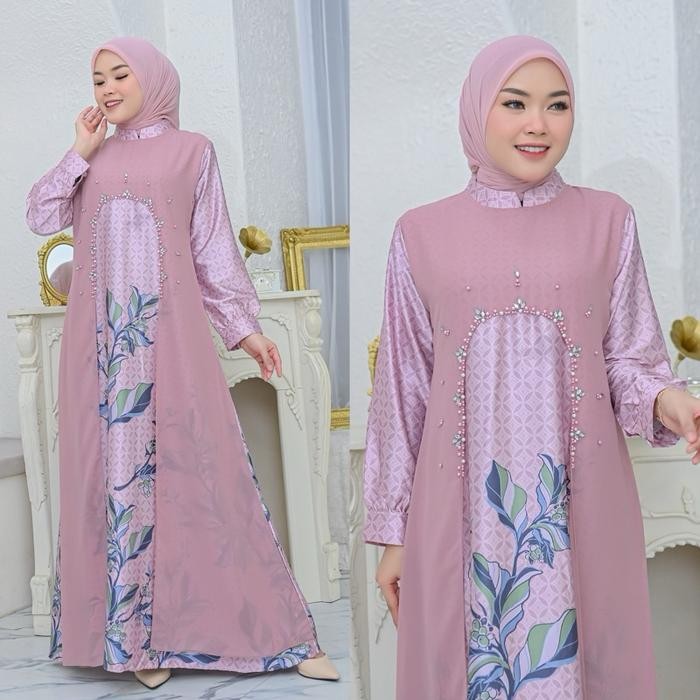 Alina Dress Gamis Pesta Mewah Baju Kondangan Wanita Muslim Busana Lebaran Tersedia Ukuran Jumbo