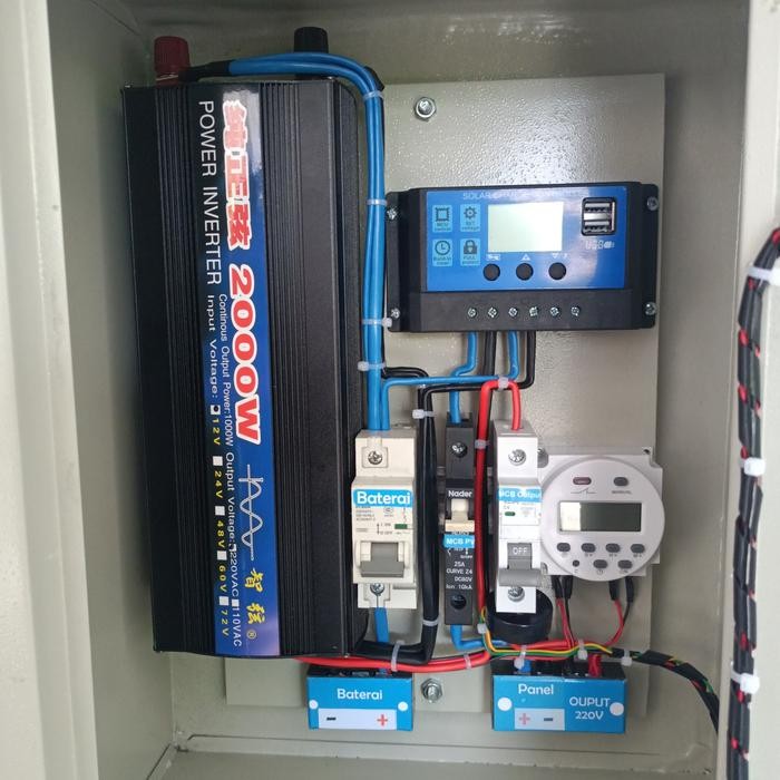 Box Panel Plts Off Grid 2000W With Timer Digital Scc 30A