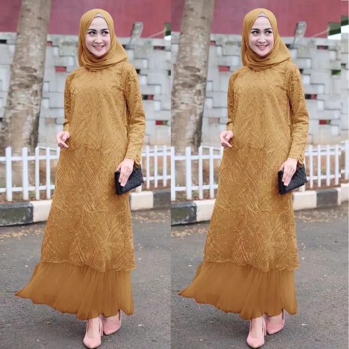 Sabina Baju Gamis Brukat Tile Gamis Brukat Maxigamis Muslim Brukatgamis Perempuan Remaja Dewasa