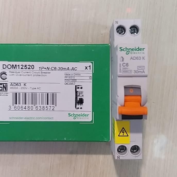 Rcbo 6A Slim 1P+N-C6A-30Ma Schneider