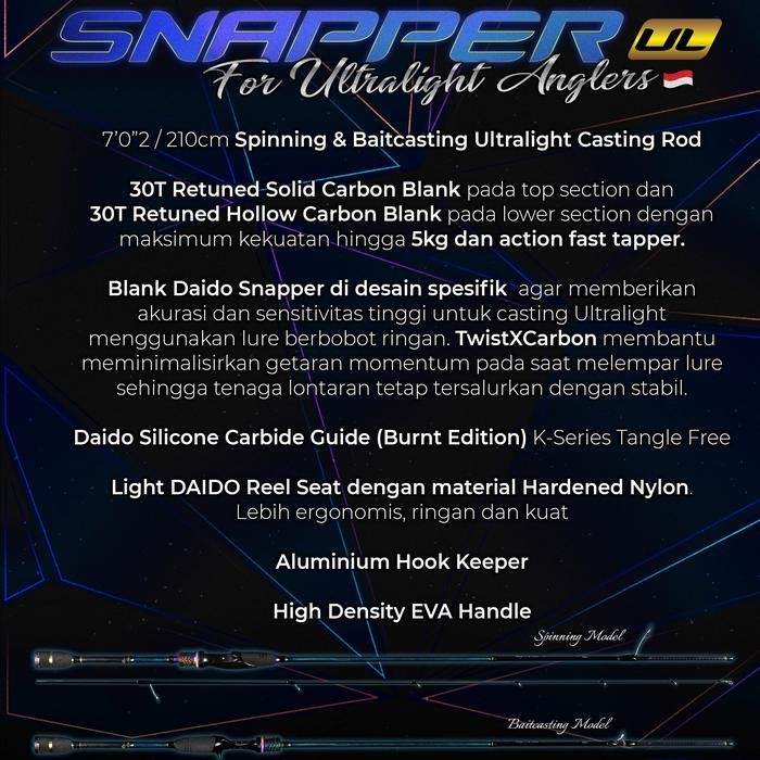 Diskon Joran Daido Snapper Ul Carbon Solid 210Cm Cod
