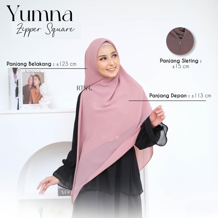 Yumna Zipper Square Instan/Hijab Resleting
