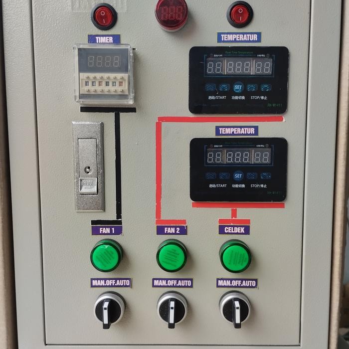 panel blower kandang ayam,1 phase,2 blower 1celdek/hitter