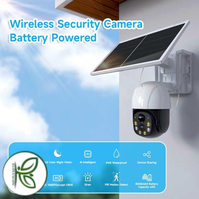 V380 Pro Kamera CCTV WiFi Solar Panel Outdoor Camera HD 1080P IP65 - MVT-1120G-P5 Pro