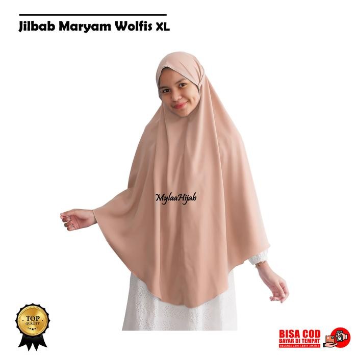 Mylaa hijab bergo Size XL maryam instan bahan wolfis premium grade A size hijab kerudung hijab murah