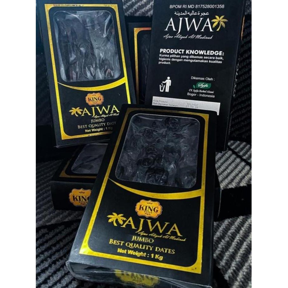 

Kurma Ajwa King Al Madinah 1Kg Jumbo/Ajwa Aliyah Organik