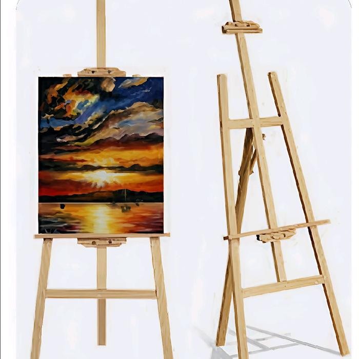 

TERBARU Easel Wooden Kayu Jati Belanda Stand Frame Lukis & Foto 150cm/170cm - Painting Lukisan BISA