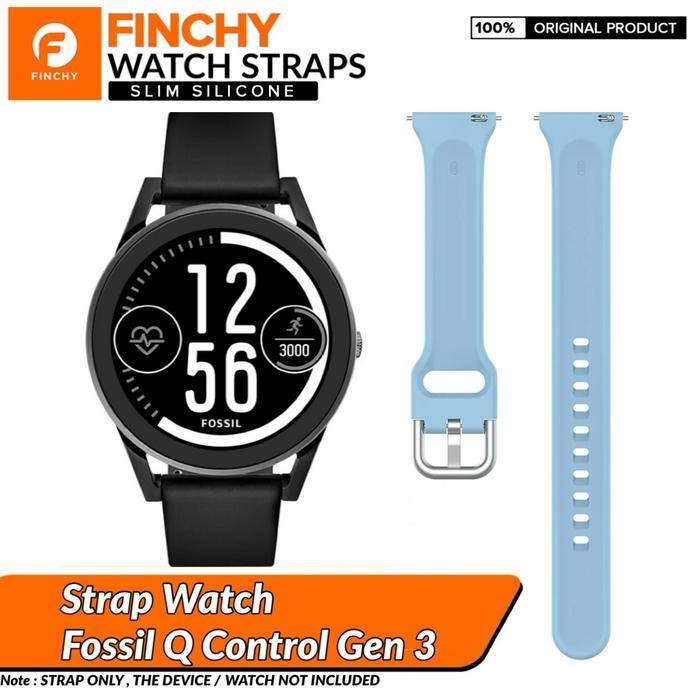 Finchy slim Silicone Strap Fossil Q control Gen 3 Replacement Wristban