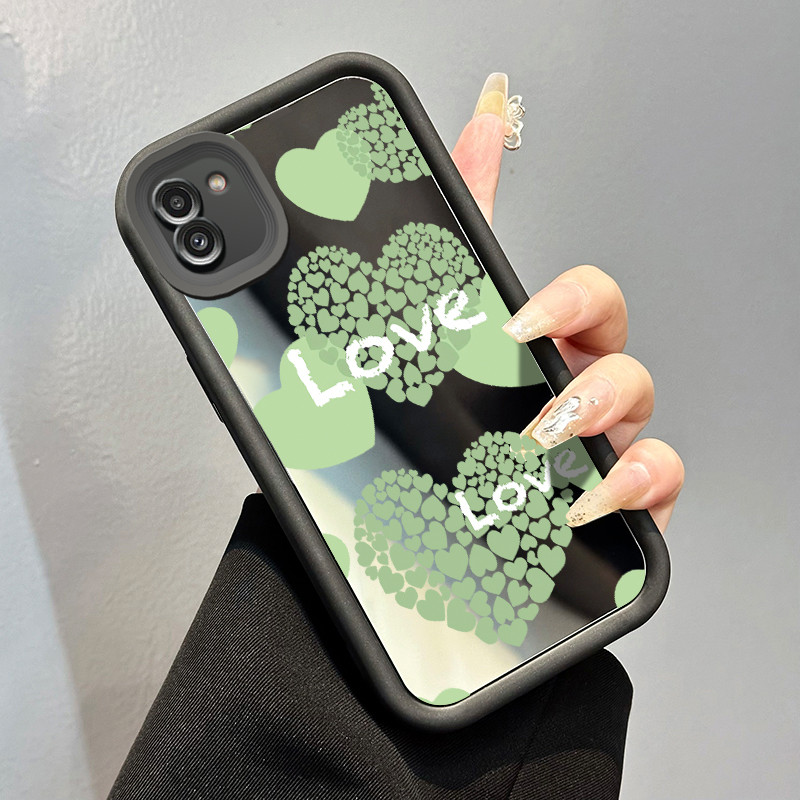 Casing Hp Untuk Samsung Galaxy A03 Core A02 M02 Case Hati Hijau lucu Kasing Cesing Nyaman Silikon So