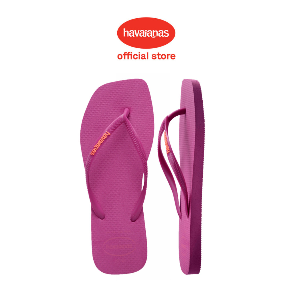 [ONLINE EXCLUSIVE] Havaianas Slim Square Logo Popup Rose Gum - Sandal Wanita