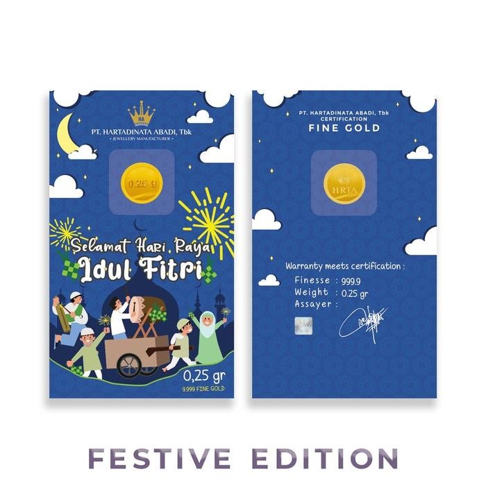 HARTADINATA Emas Mini LM 0.25gr Hari Raya Idul Fitri Eid Mubarak