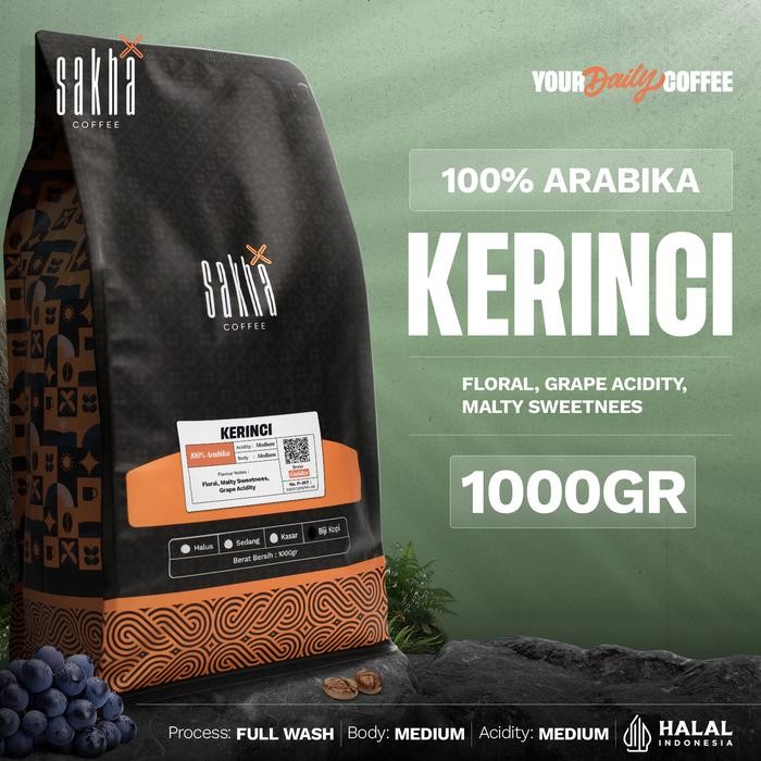 

Biji Kopi Arabika Kerinci Jambi Arabica Coffee Bean Sakha Roastery 1Kg