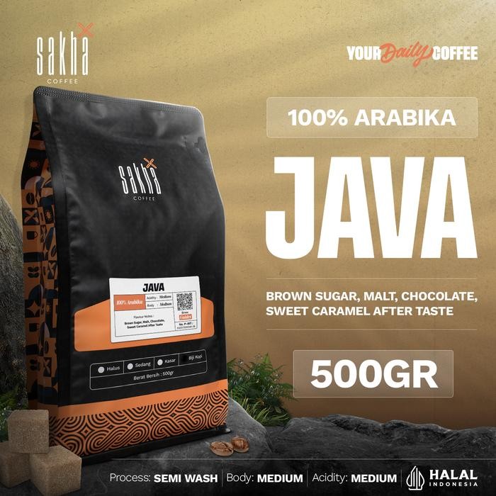 

Biji Kopi Bubuk Arabika Jawa Java Arabica Coffee Roast Beans 500 Gram