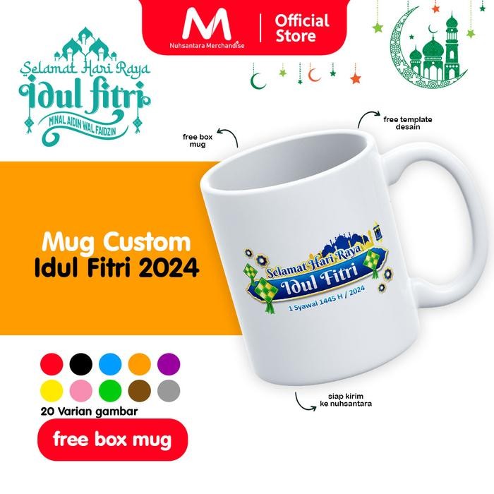 CETAK MUG IDUL FITRI / CUSTOM GELAS HARI RAYA IDUL FITRI / MUG HADIAH