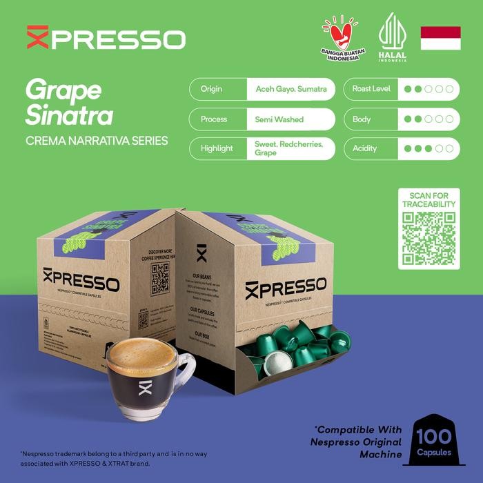 

XPRESSO Office Pack - Sumatra Grape Sinatra - Coffee Capsules Nespresso Compatible