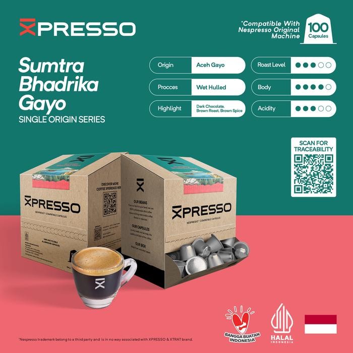 

XPRESSO Office Pack - Sumatra Bhadrika Gayo - Coffee Capsules Nespresso Compatible