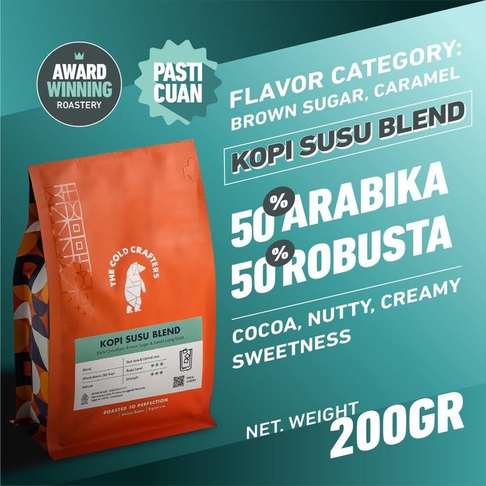 

Kopi Susu Espresso Blend 200gr Arabica 50% Robusta 50% Minuman Kekinian Biji Bubuk Arabica 50%