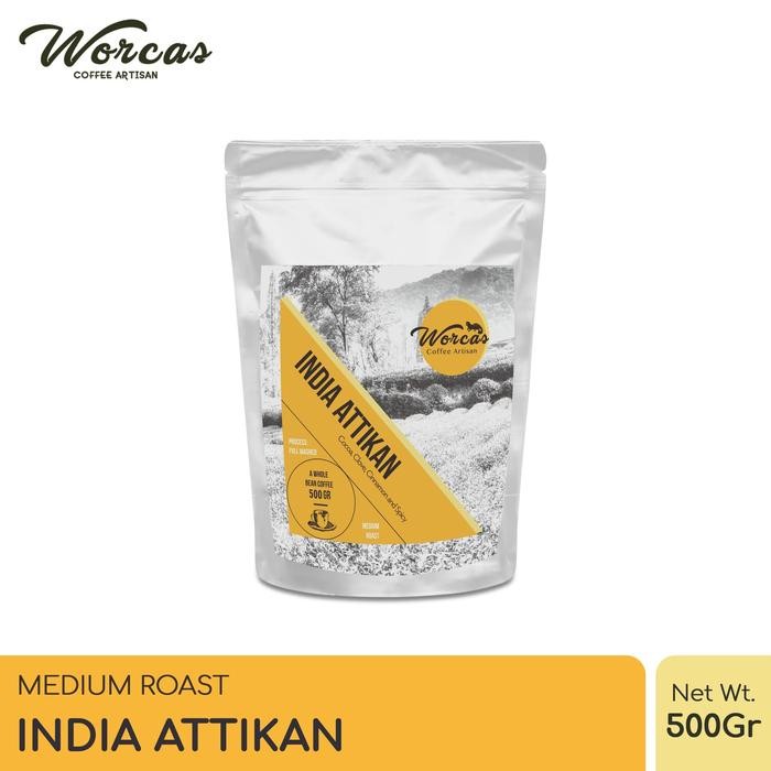 

WORCAS Arabica India Attikan 500 Gram - Medium Roasted Coffee