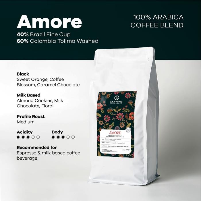 

Biji Kopi Espresso Blend Amore 100% Arabika Premium Sky Nine 1 Kg