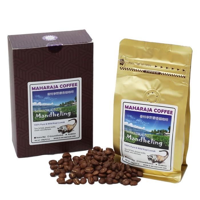 

Maharaja Coffee Sumatra Blue Mandheling wild kopi Luwak Arabica 120g Biji/Beans