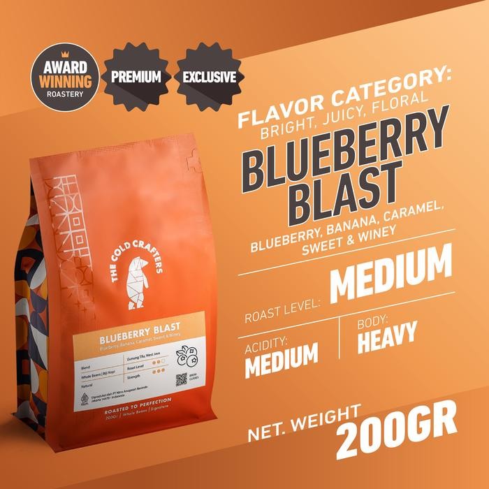 

Blueberry Blast Natural Anaerob Arabica Coffee Arabika Biji Kopi Bubuk