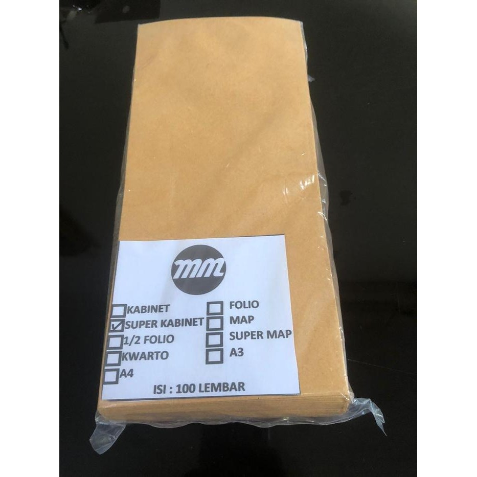 

AMPLOP COKLAT MM 80GR UKURAN SUPER KABINET (ISI 100) KODE 164