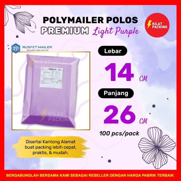 

POLYMAILER AMPLOP PACKING PREMIUM / LIGHT PURPLE / 14X22 PER PACK KODE 1169
