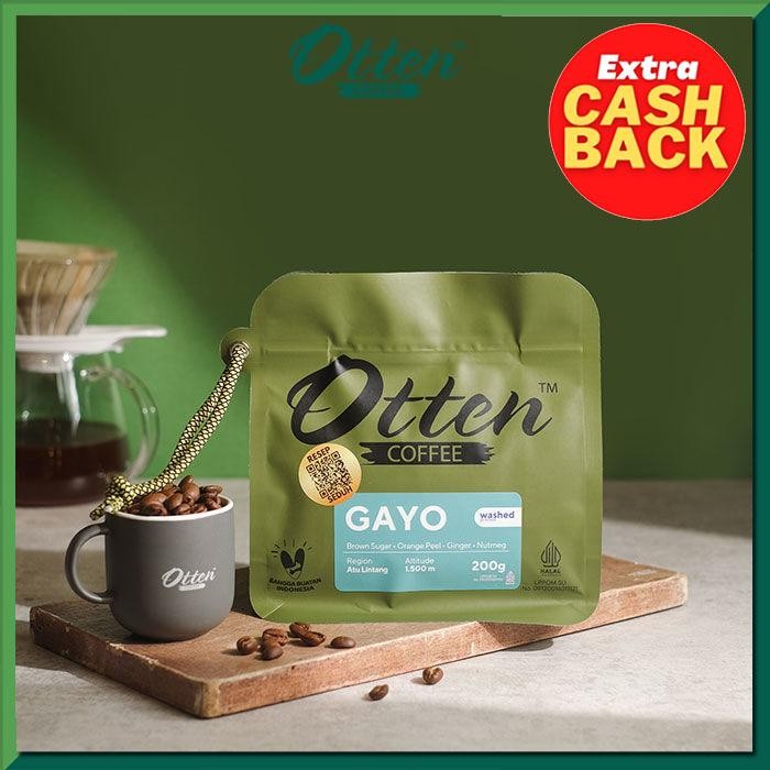 

Kopi Arabica Aceh Gayo Atu Lintang 200g - Biji / Bubuk Kopi Otten Coffee Roasted Bean